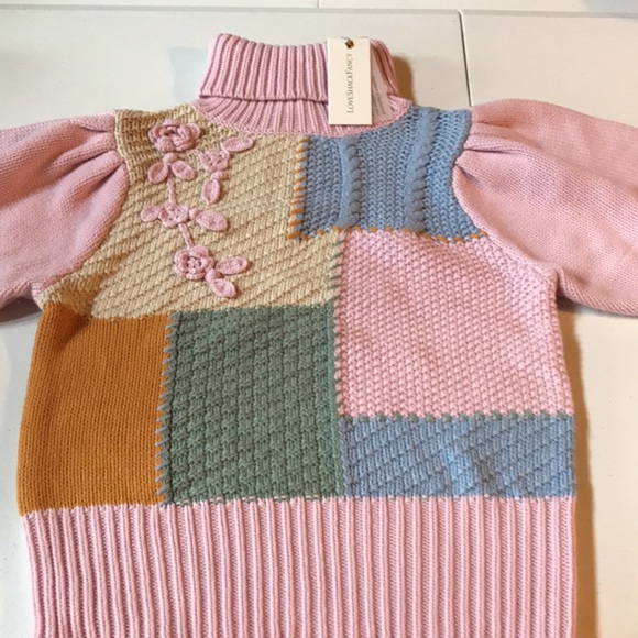LoveShackFancy Allan Patchwork Knit Turtleneck Sweater - Picture 7 of 11